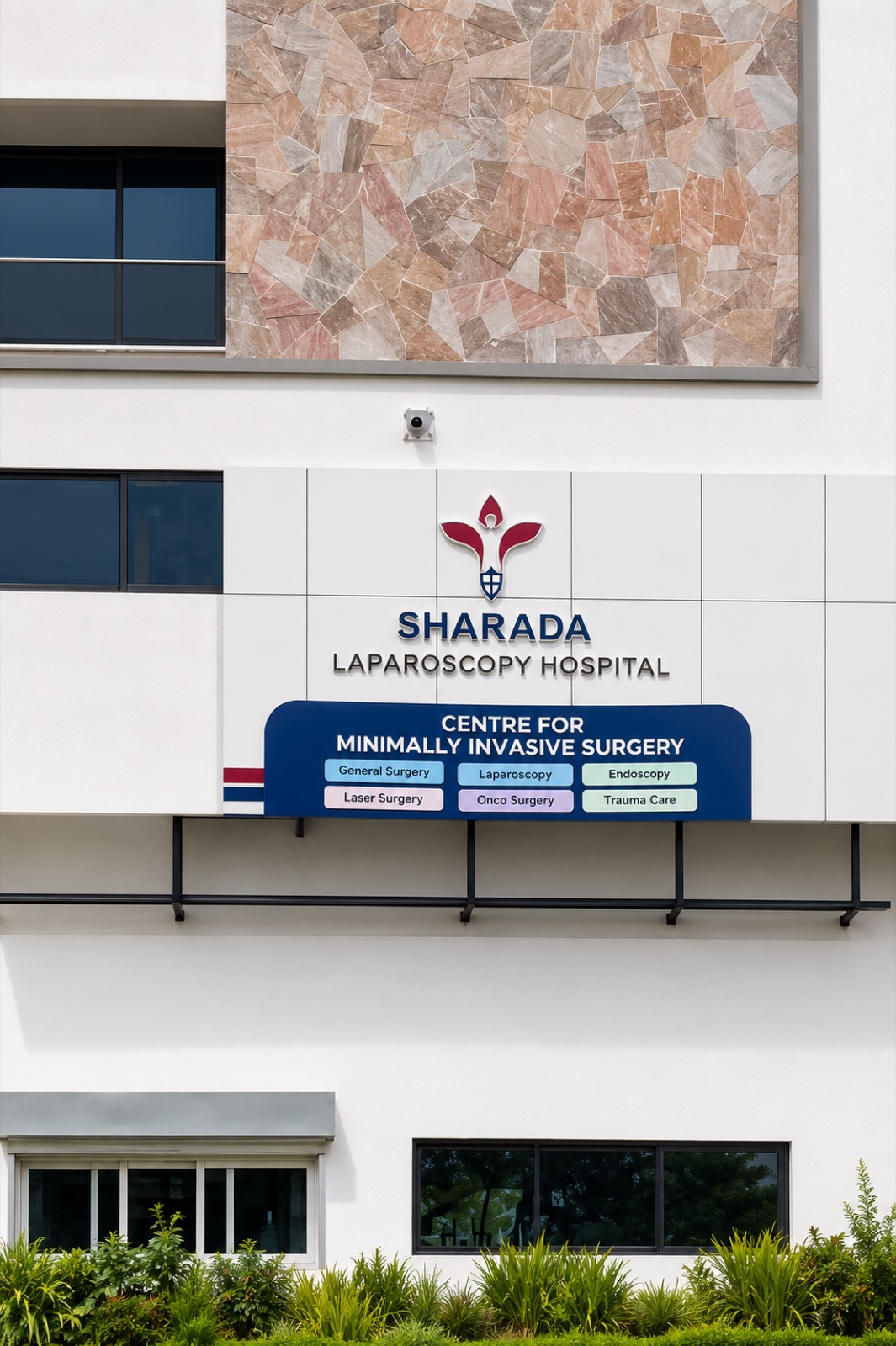 Sharada Laparoscopy Hospital — Centre for Minimally Invasive Surgery signage